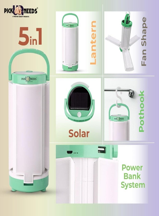 Pick Ur Needs Solar Rechargeable Emergency LED Foldable Floor Lantern Table Lamp Light (Green) - Image 4